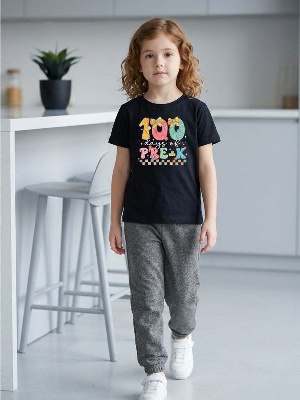 NWOT Chaser Girls Gray Soft Joggers & Black Pre-K Graphic Tee Shirt Shirt - 3T